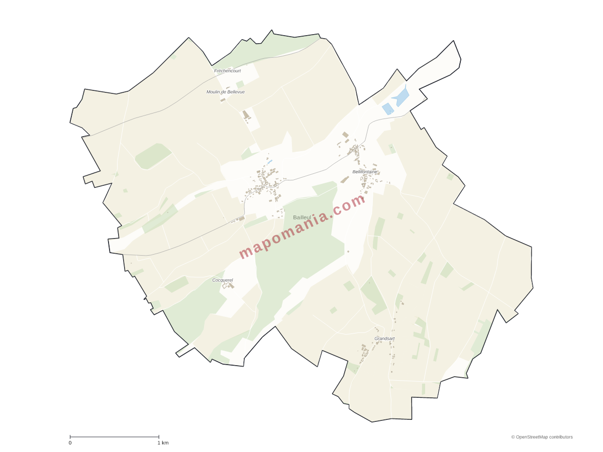 Carte de Bailleul à personnaliser