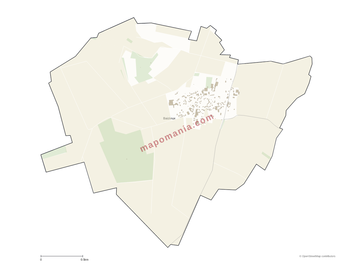 Carte de Baizieux à personnaliser