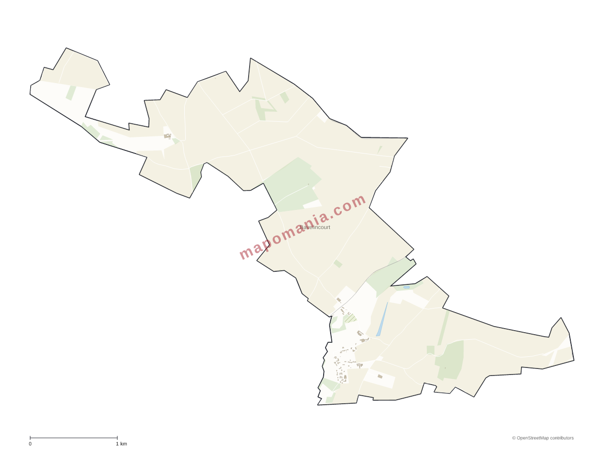 Carte de Bavelincourt à personnaliser