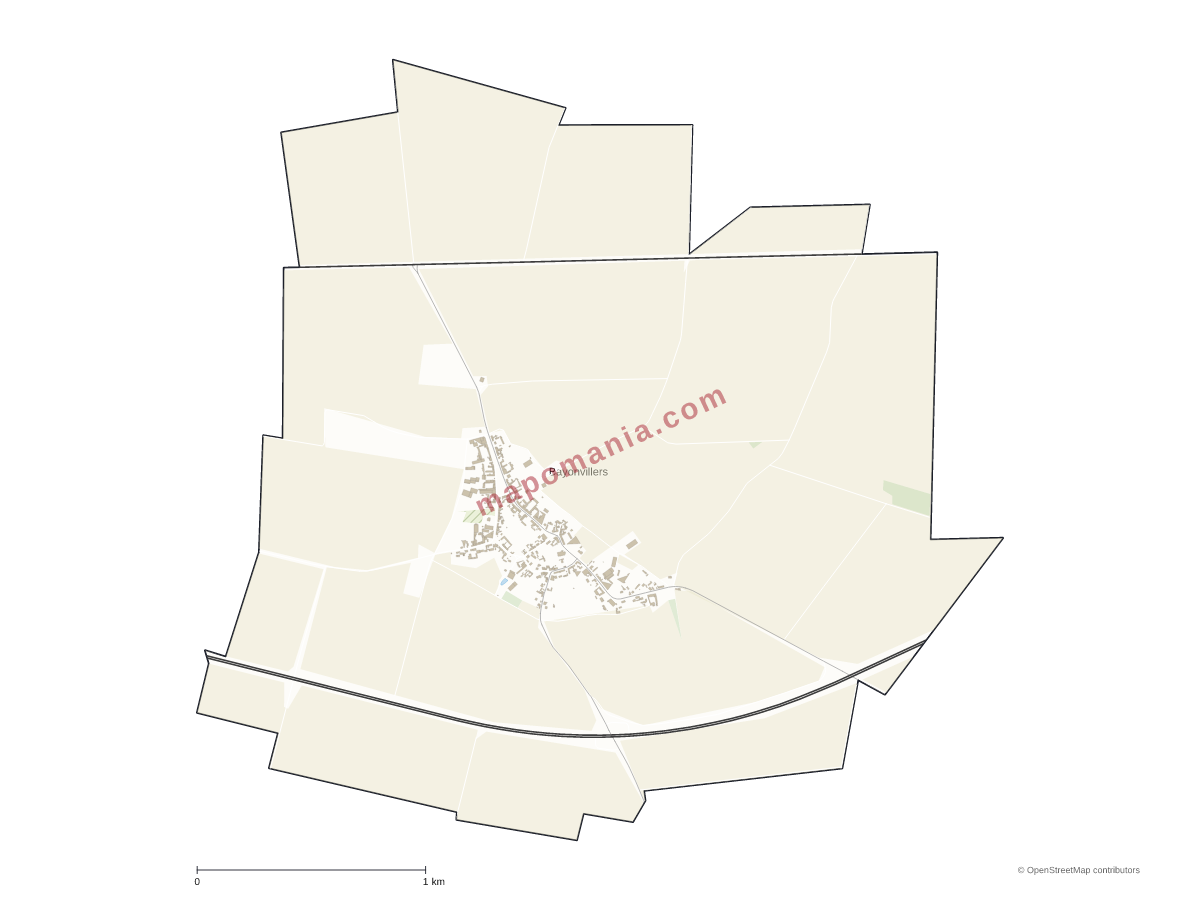 Carte de Bayonvillers à personnaliser