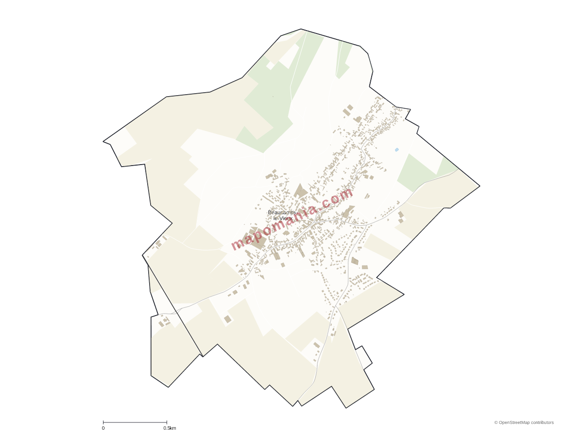 Carte de Beaucamps-le-Vieux à personnaliser