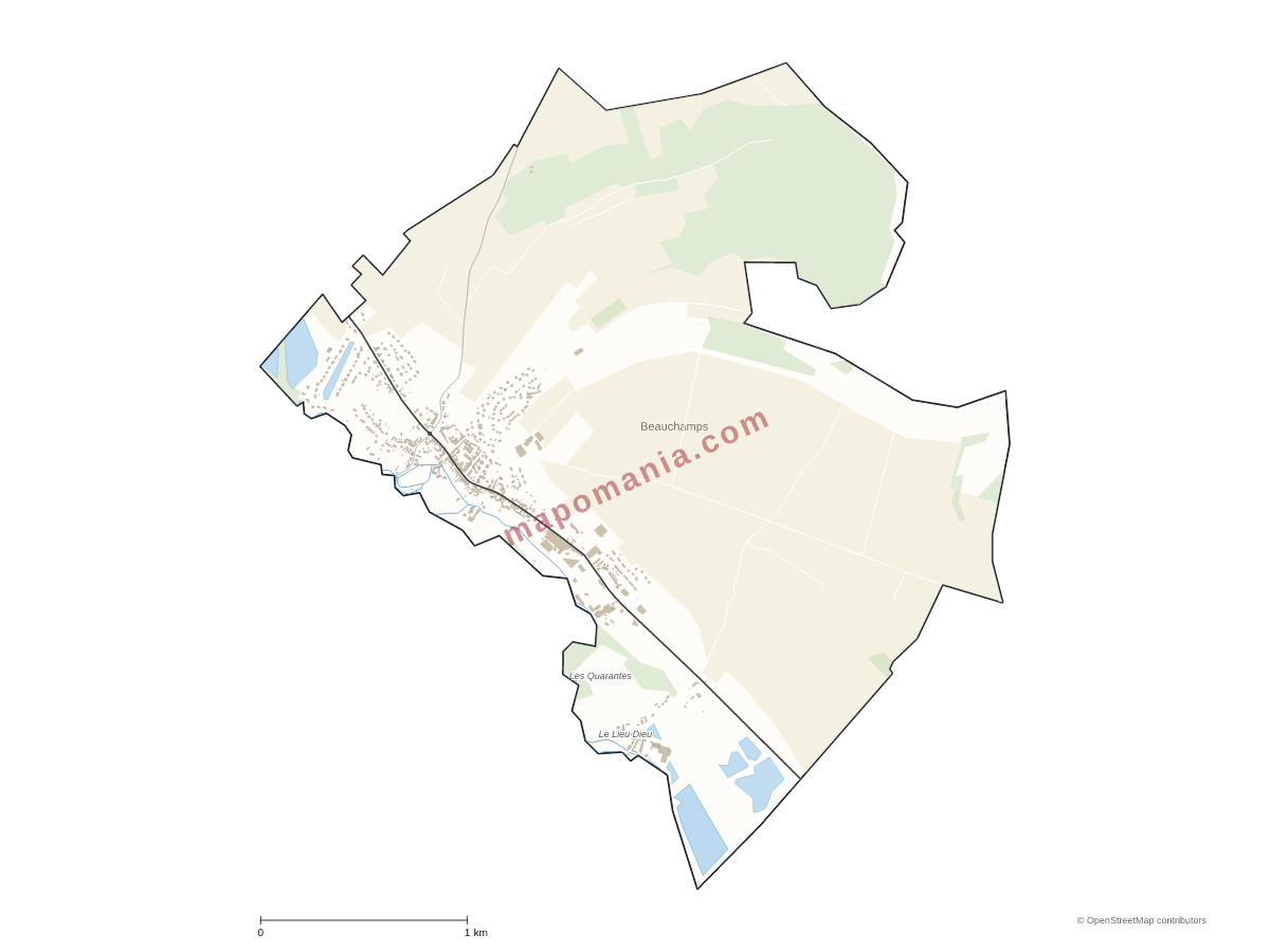 Carte de Beauchamps à personnaliser