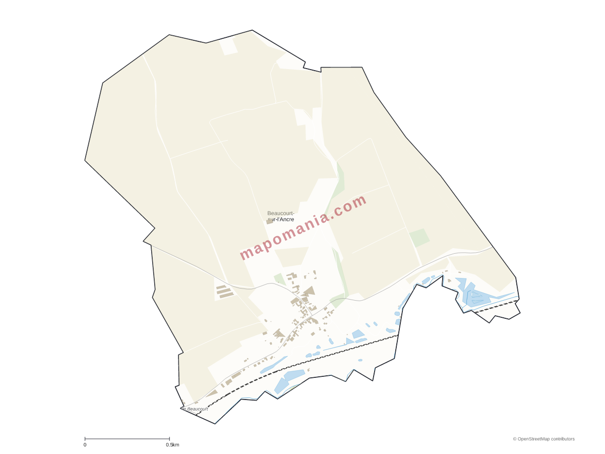 Carte de Beaucourt-sur-l'Ancre à personnaliser