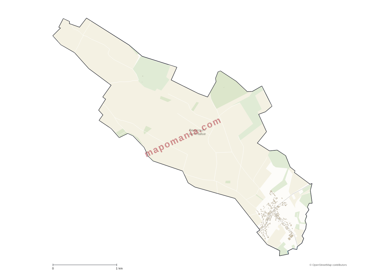 Carte de Beaucourt-sur-l'Hallue à personnaliser
