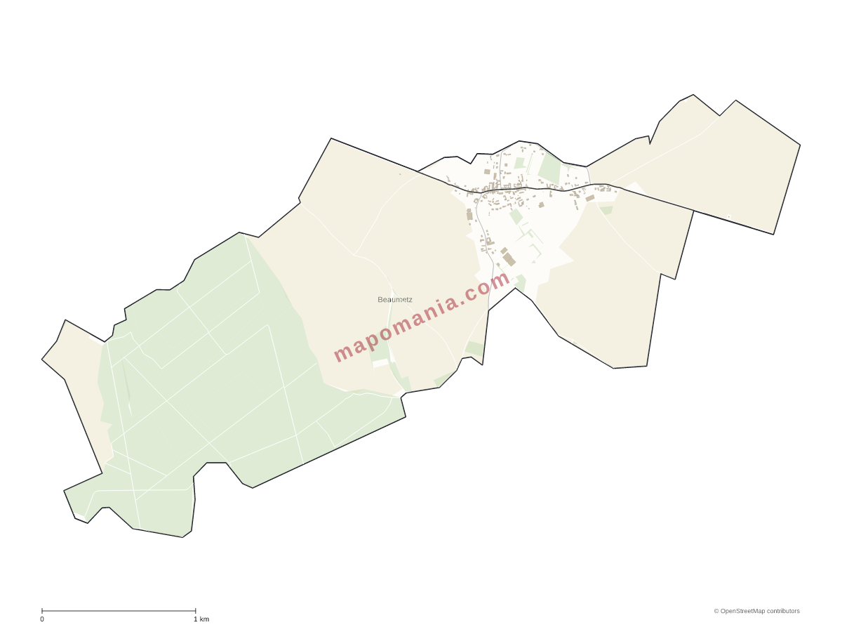 Carte de Beaumetz à personnaliser