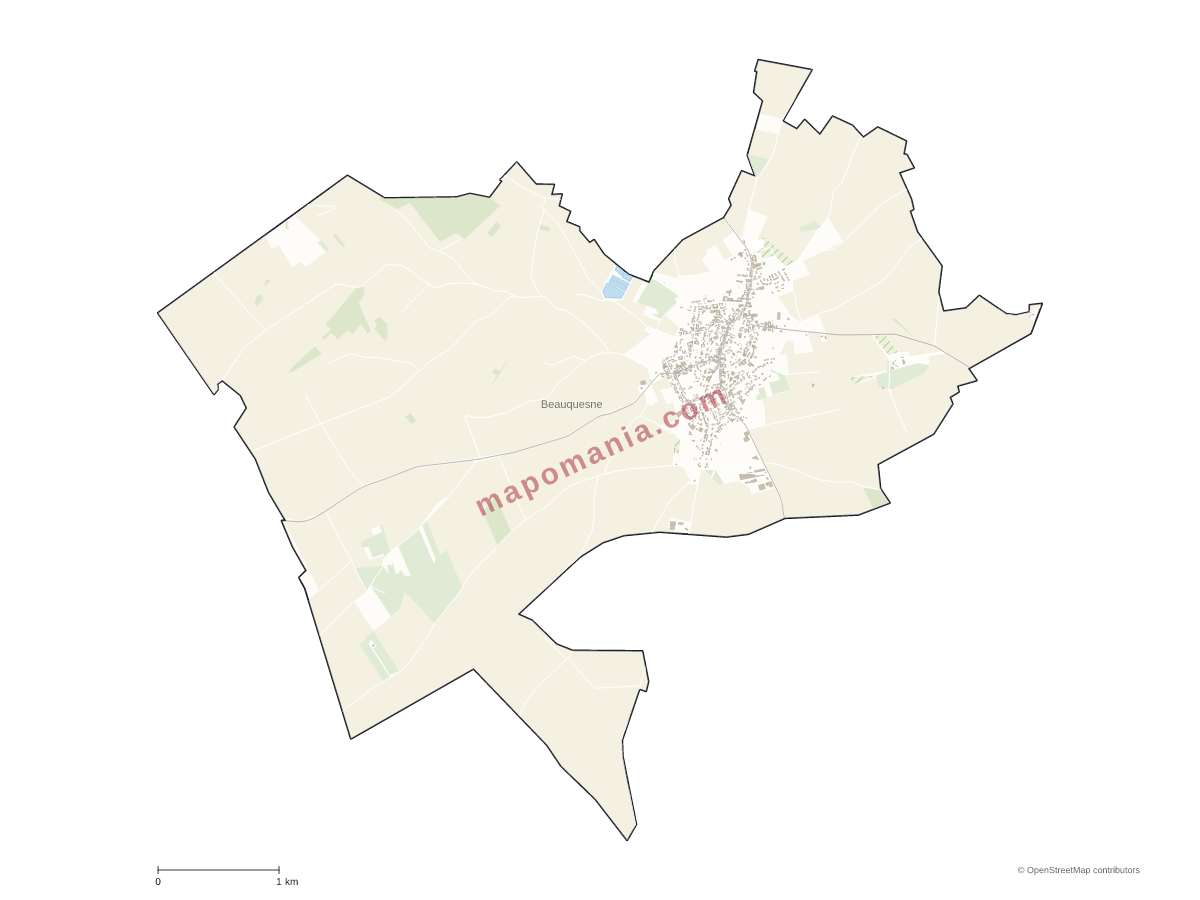 Carte de Beauquesne à personnaliser