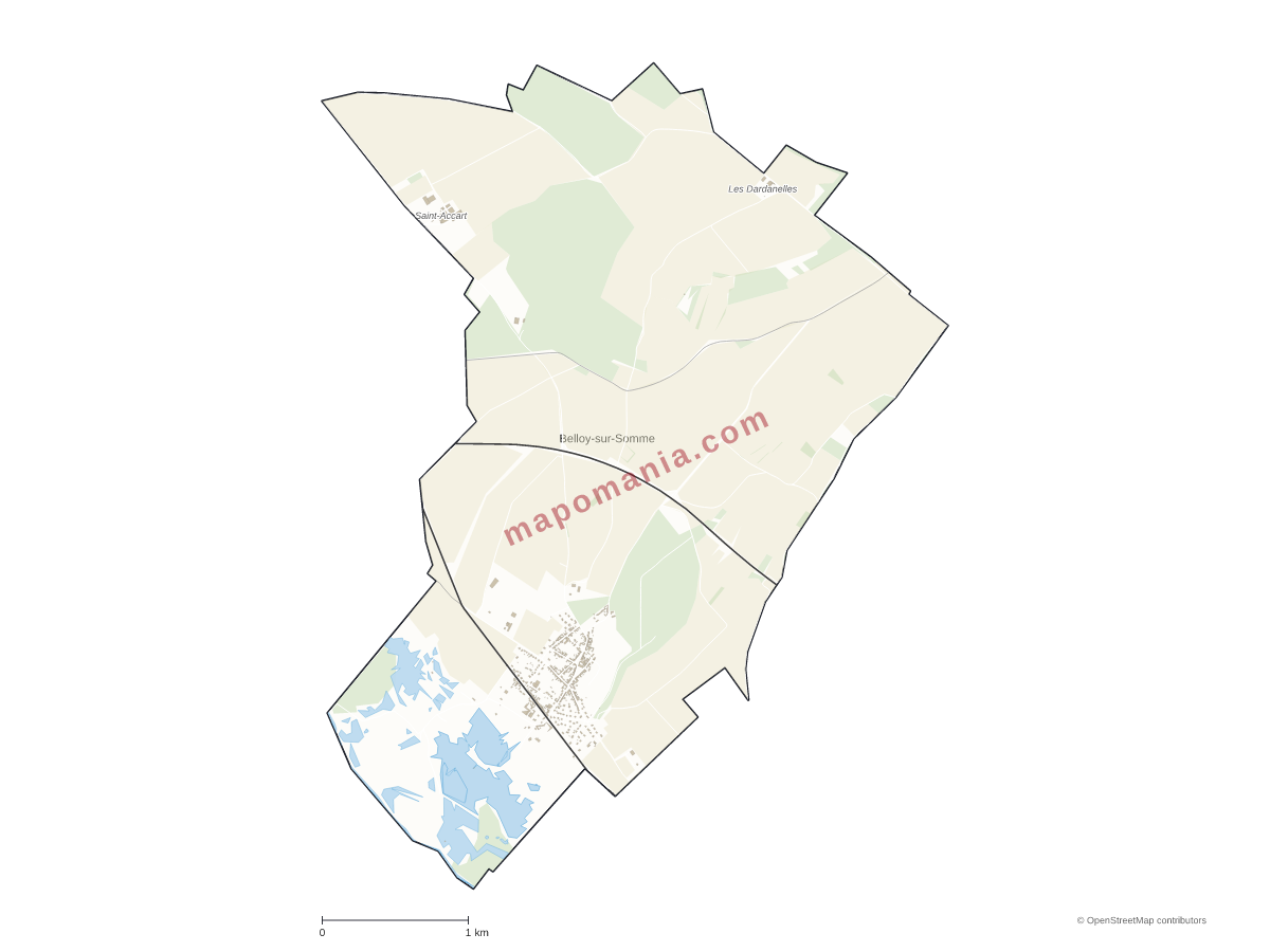 Carte de Belloy-sur-Somme à personnaliser
