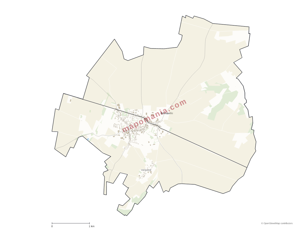 Carte de Bernaville à personnaliser