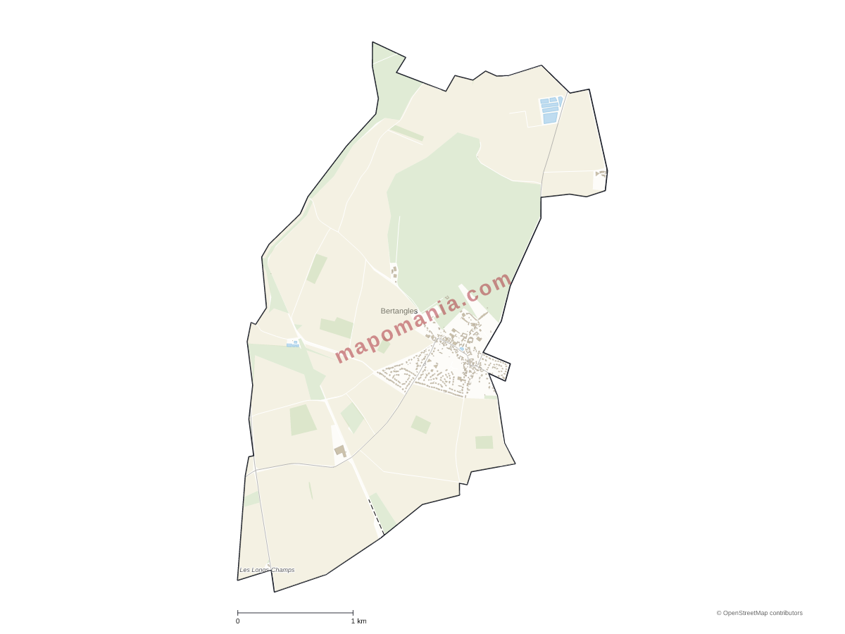 Carte de Bertangles à personnaliser