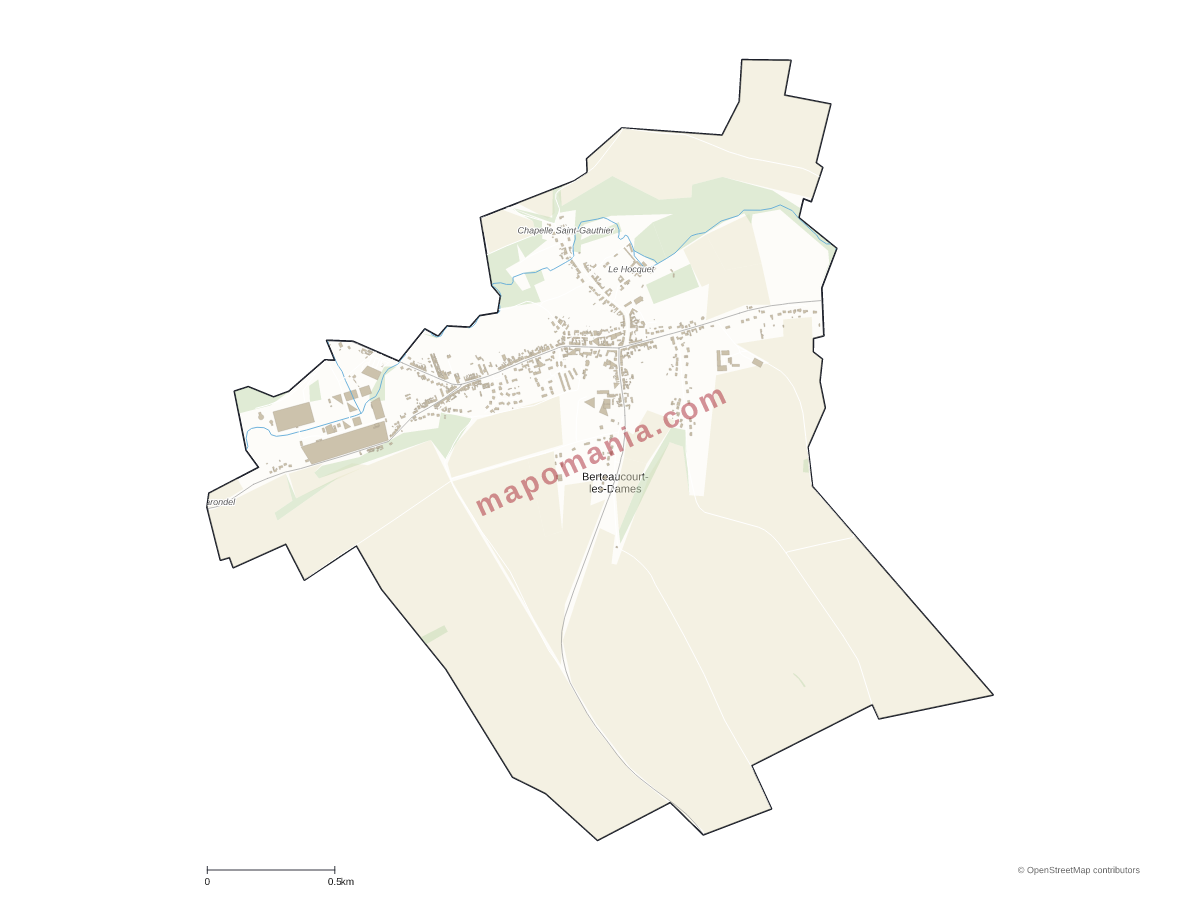 Carte de Berteaucourt-les-Dames à personnaliser