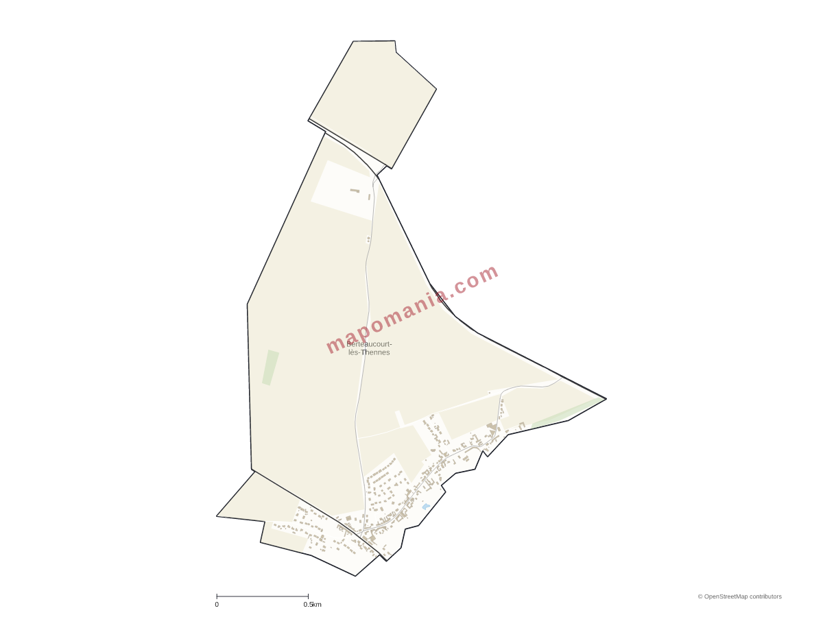 Carte de Berteaucourt-lès-Thennes à personnaliser