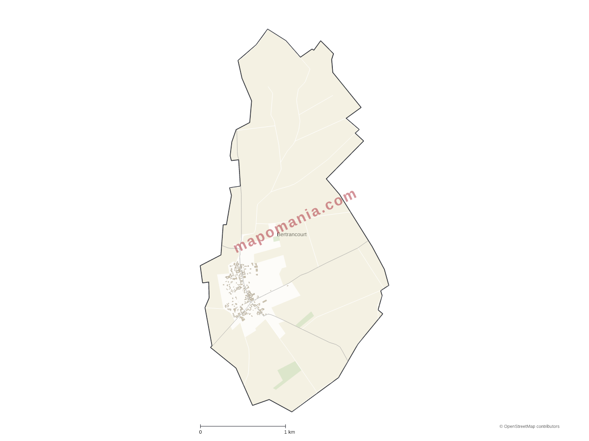 Carte de Bertrancourt à personnaliser