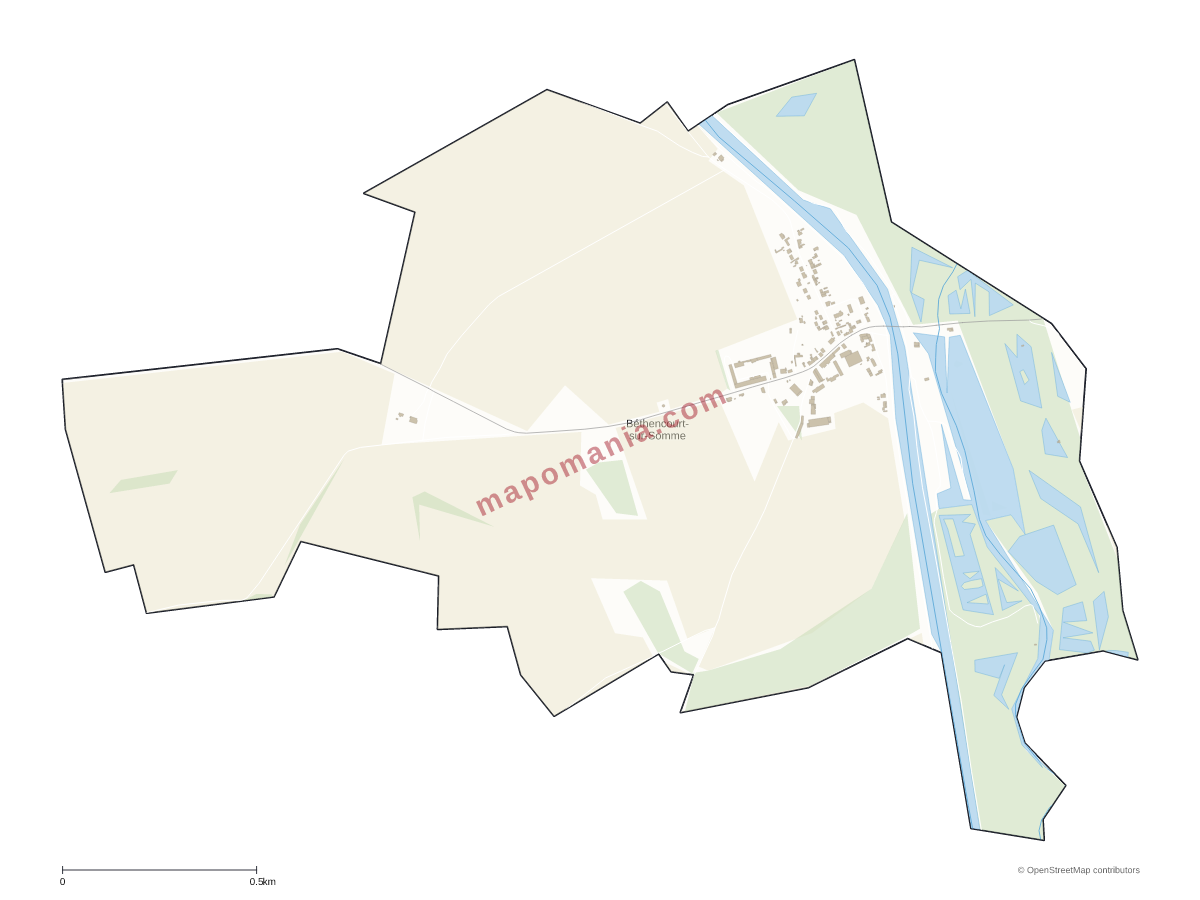 Carte de Béthencourt-sur-Somme à personnaliser