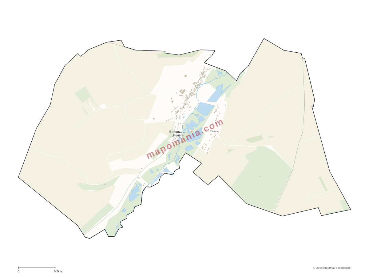 Carte de Bettencourt-Rivière à personnaliser