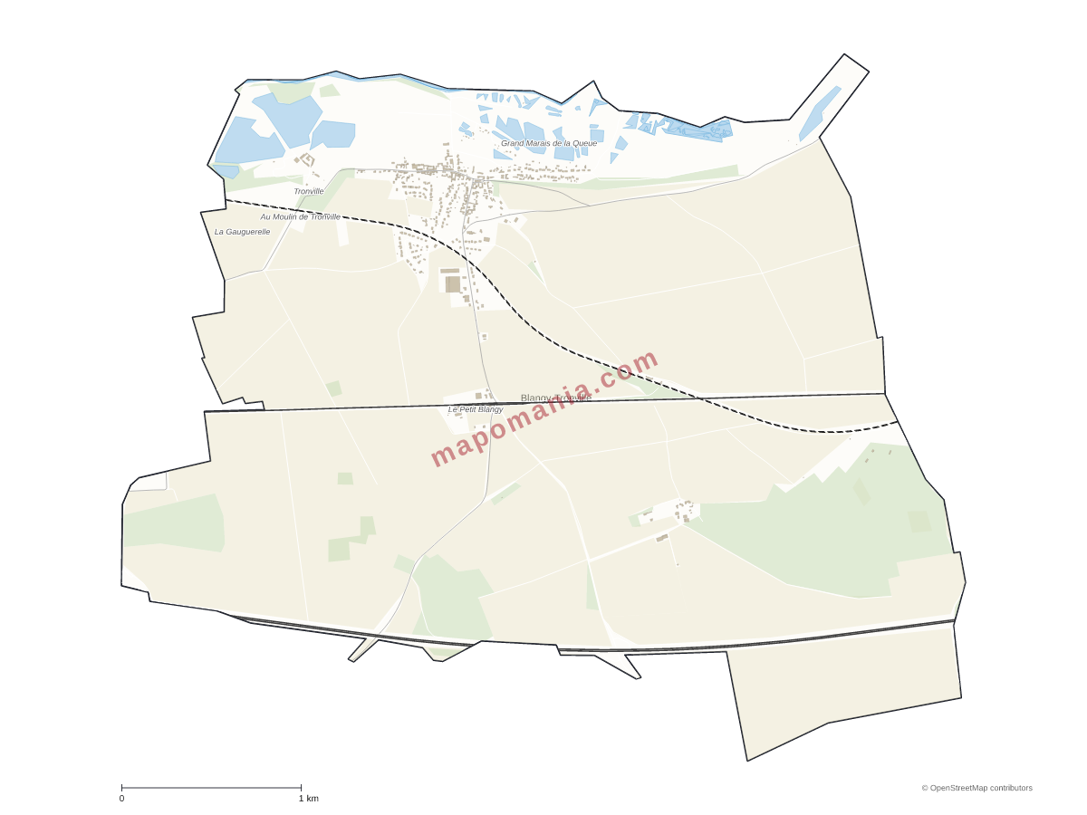 Carte de Blangy-Tronville à personnaliser