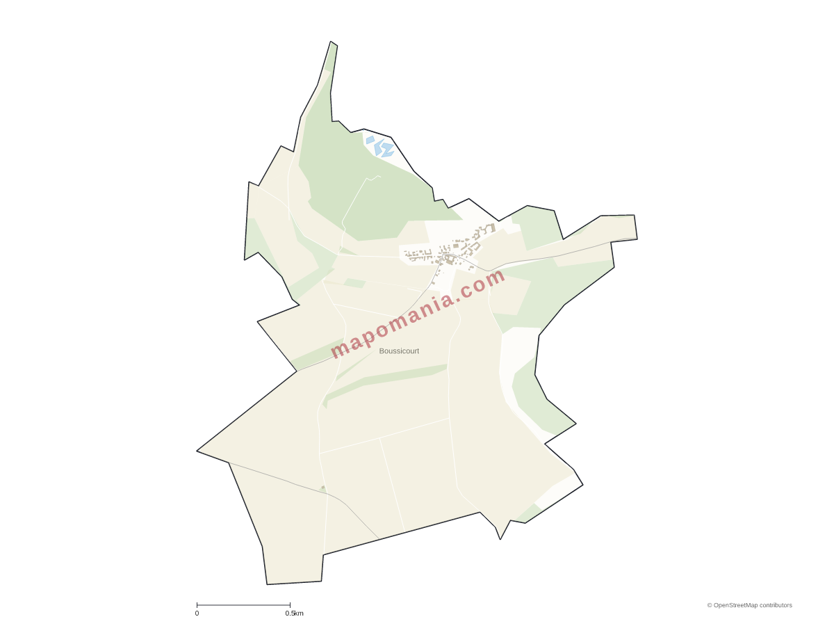 Carte de Boussicourt à personnaliser