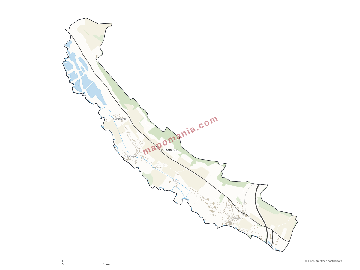 Carte de Bouttencourt à personnaliser