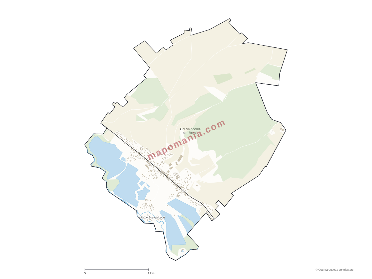 Carte de Bouvaincourt-sur-Bresle à personnaliser