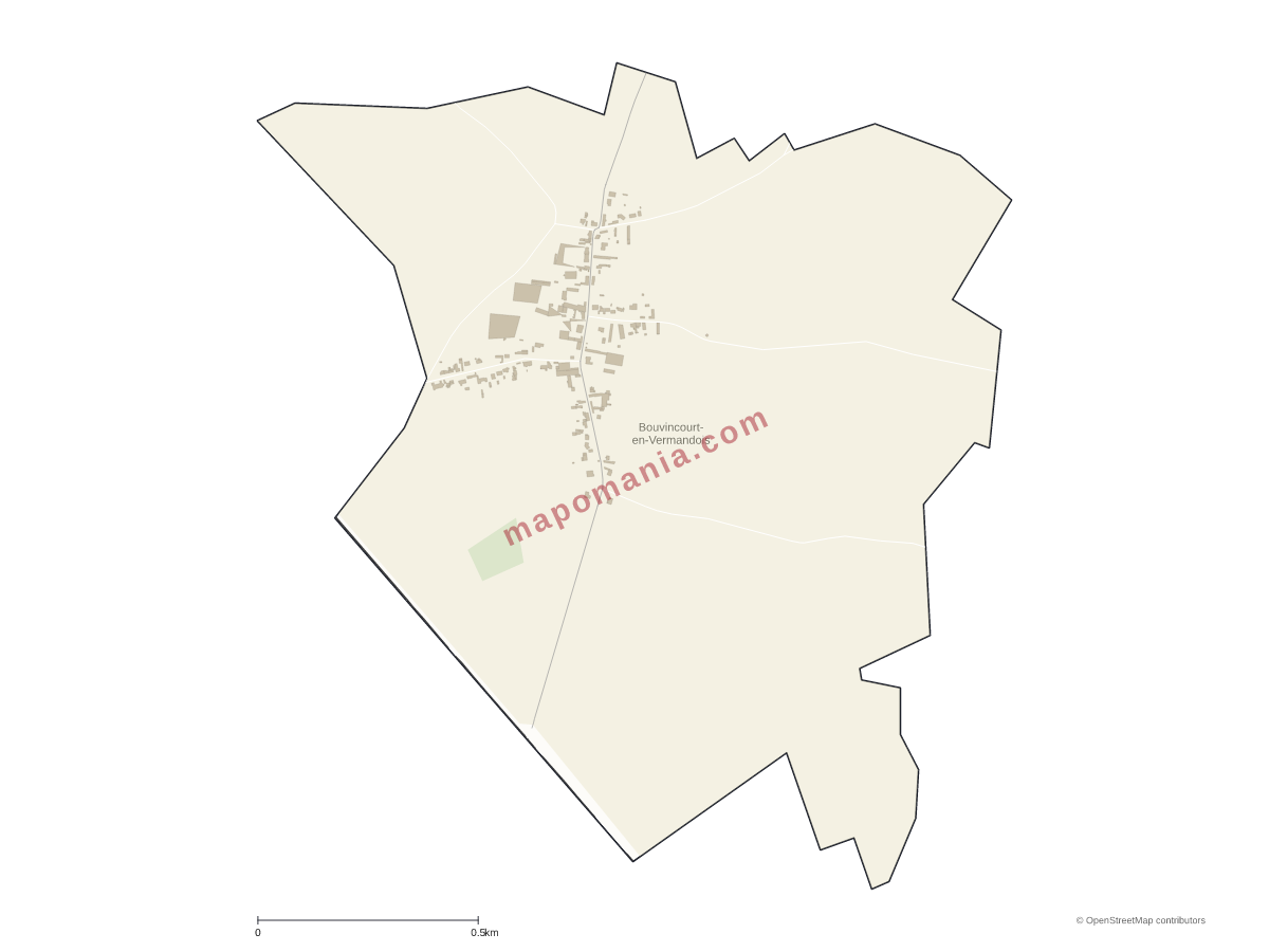 Carte de Bouvincourt-en-Vermandois à personnaliser