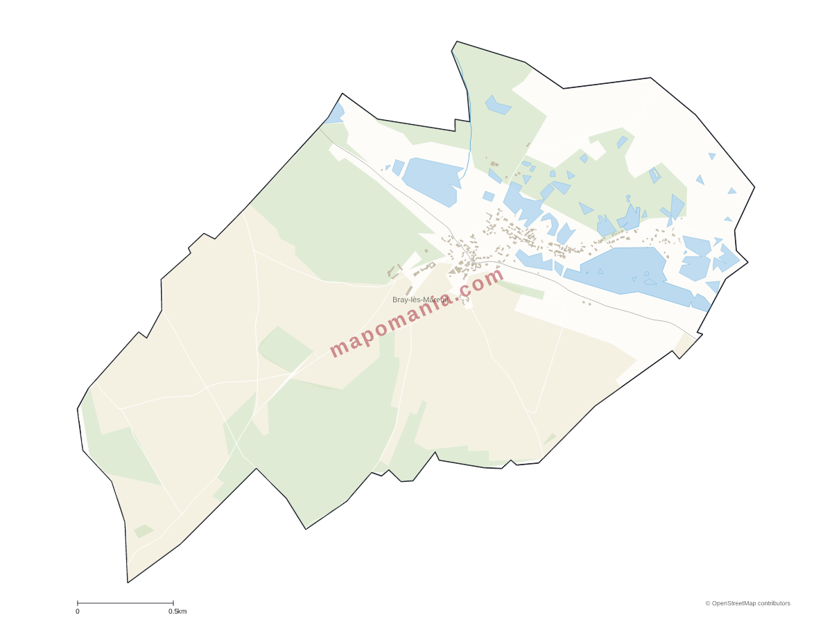 Carte de Bray-lès-Mareuil à personnaliser