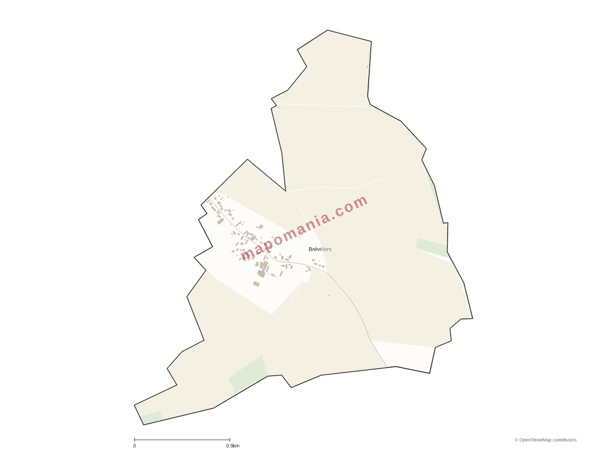 Carte de Brévillers à personnaliser