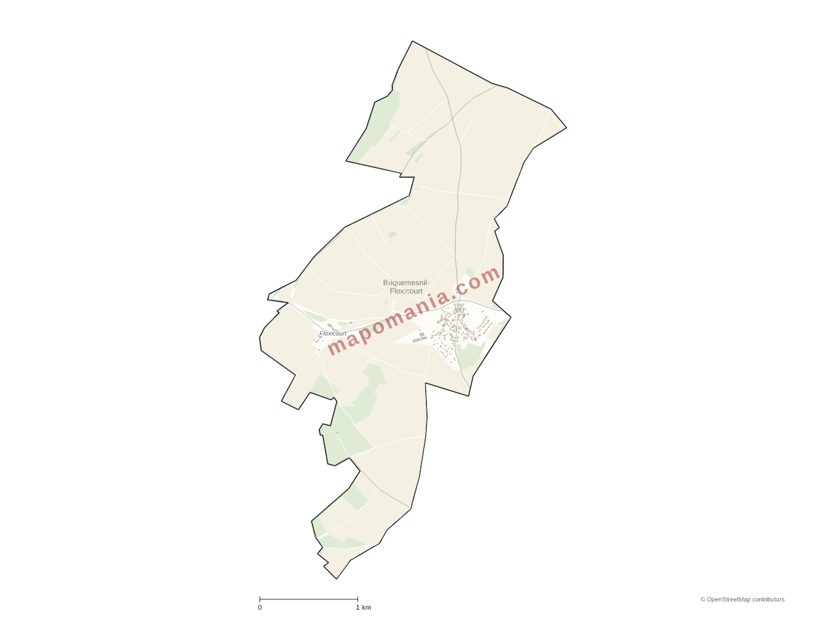 Carte de Briquemesnil-Floxicourt à personnaliser