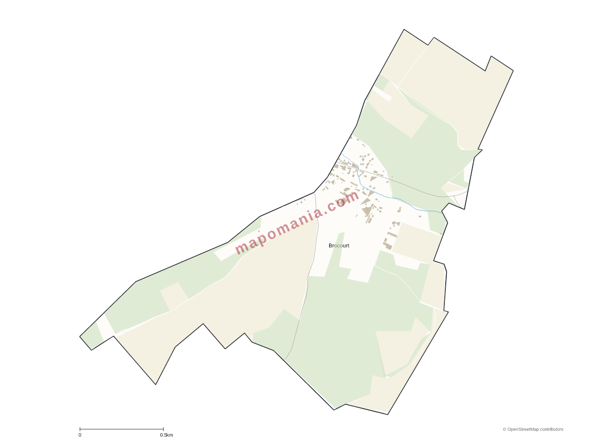 Carte de Brocourt à personnaliser
