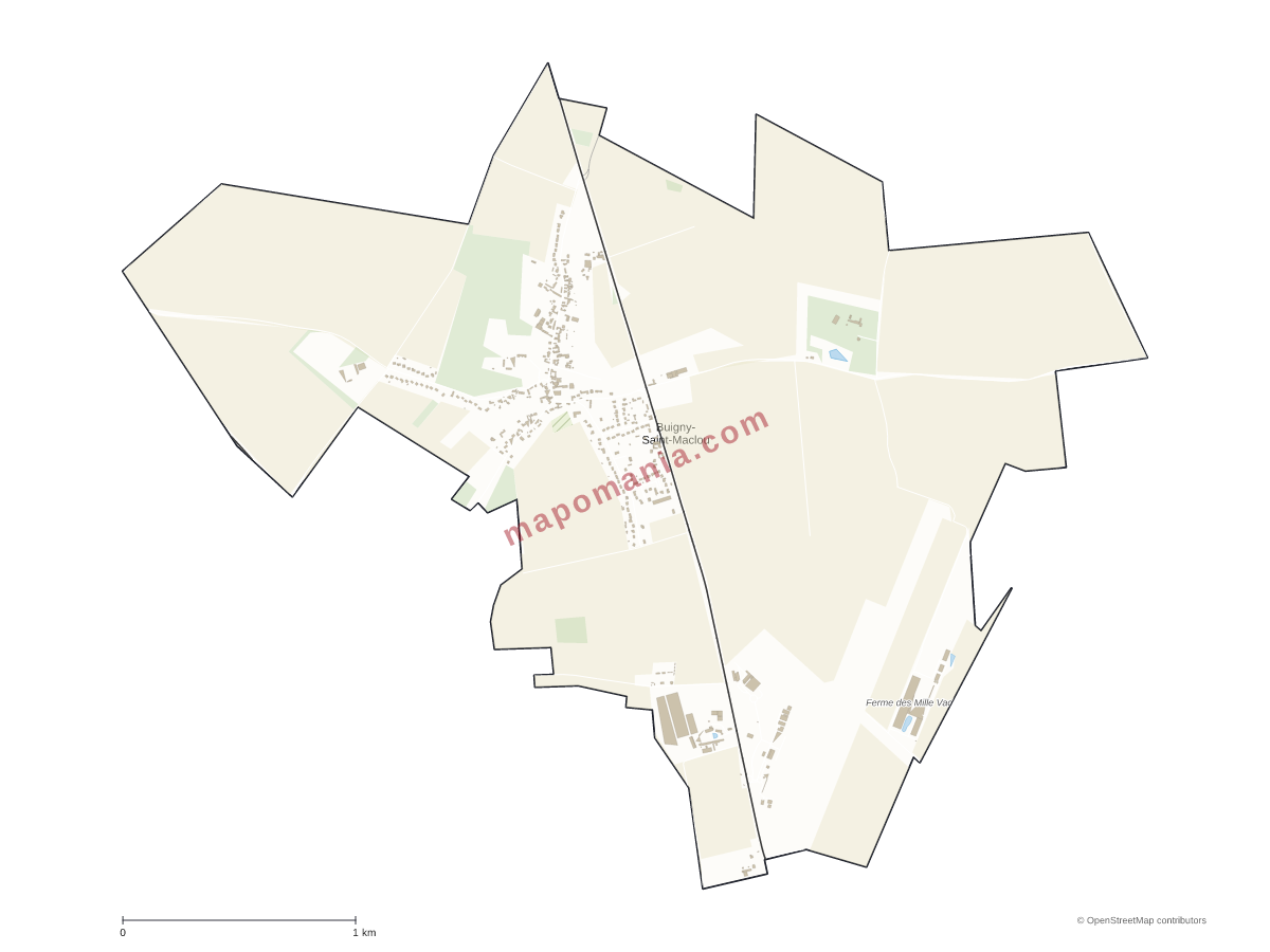 Carte de Buigny-Saint-Maclou à personnaliser