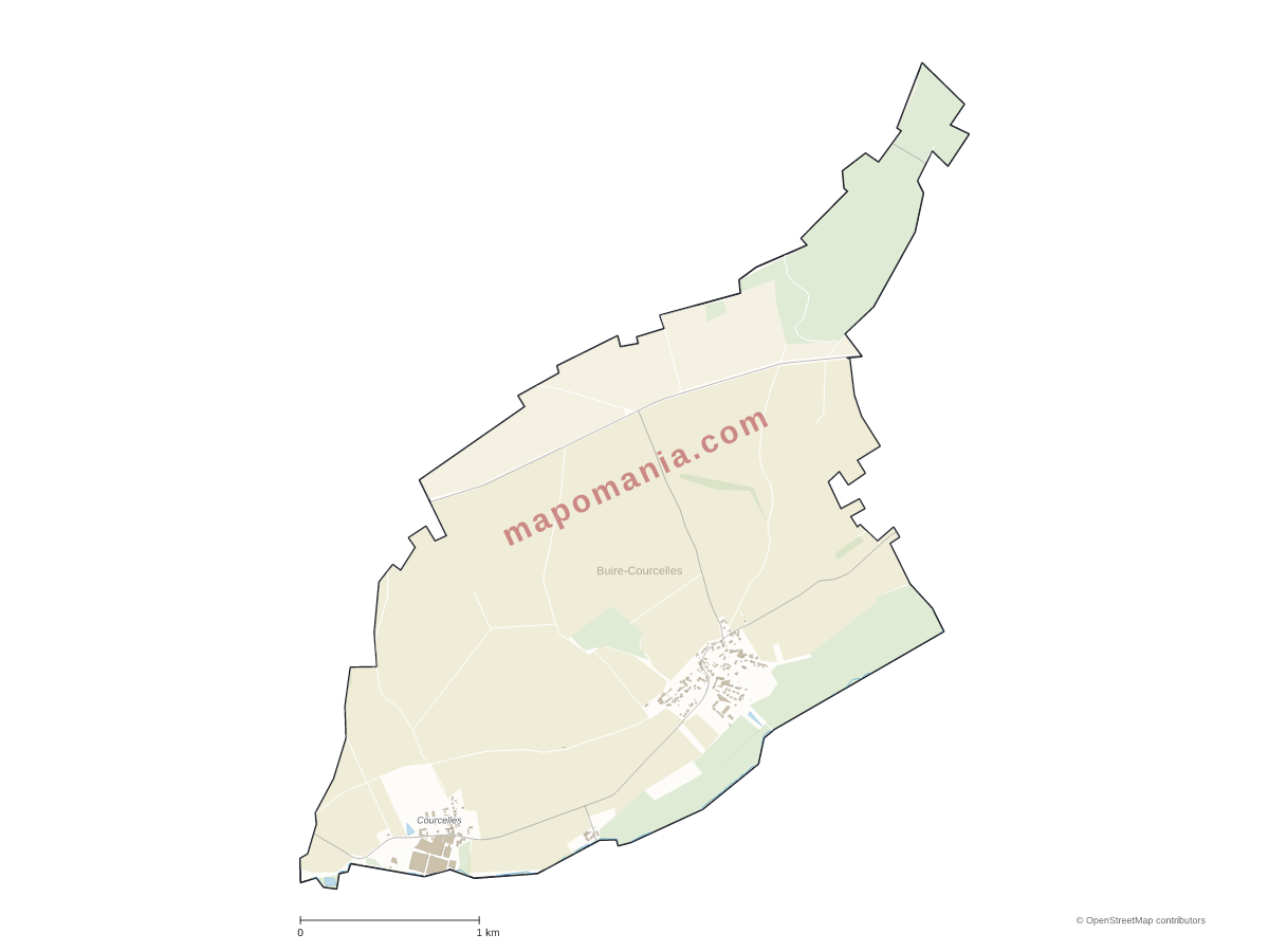 Carte de Buire-Courcelles à personnaliser