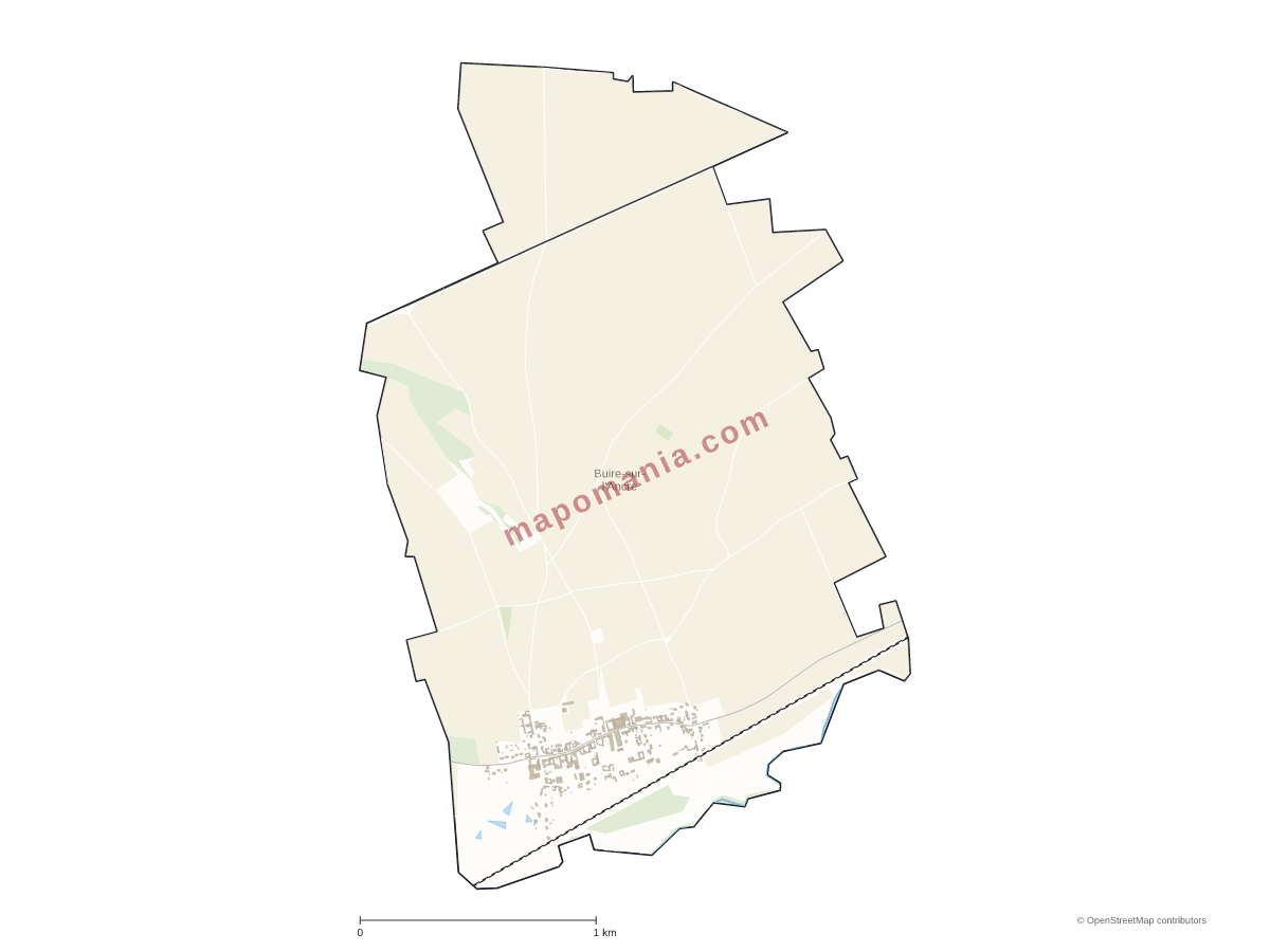 Carte de Buire-sur-l'Ancre à personnaliser