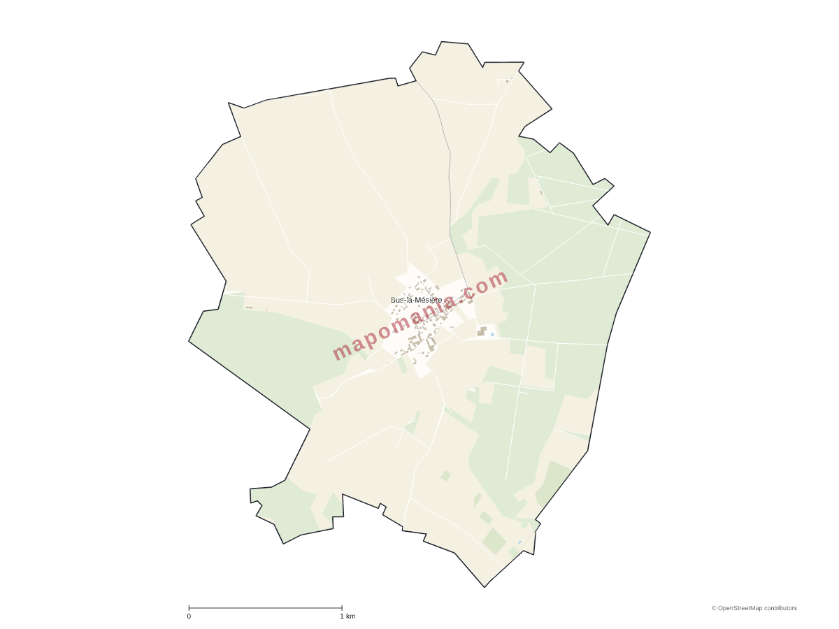 Carte de Bus-la-Mésière à personnaliser