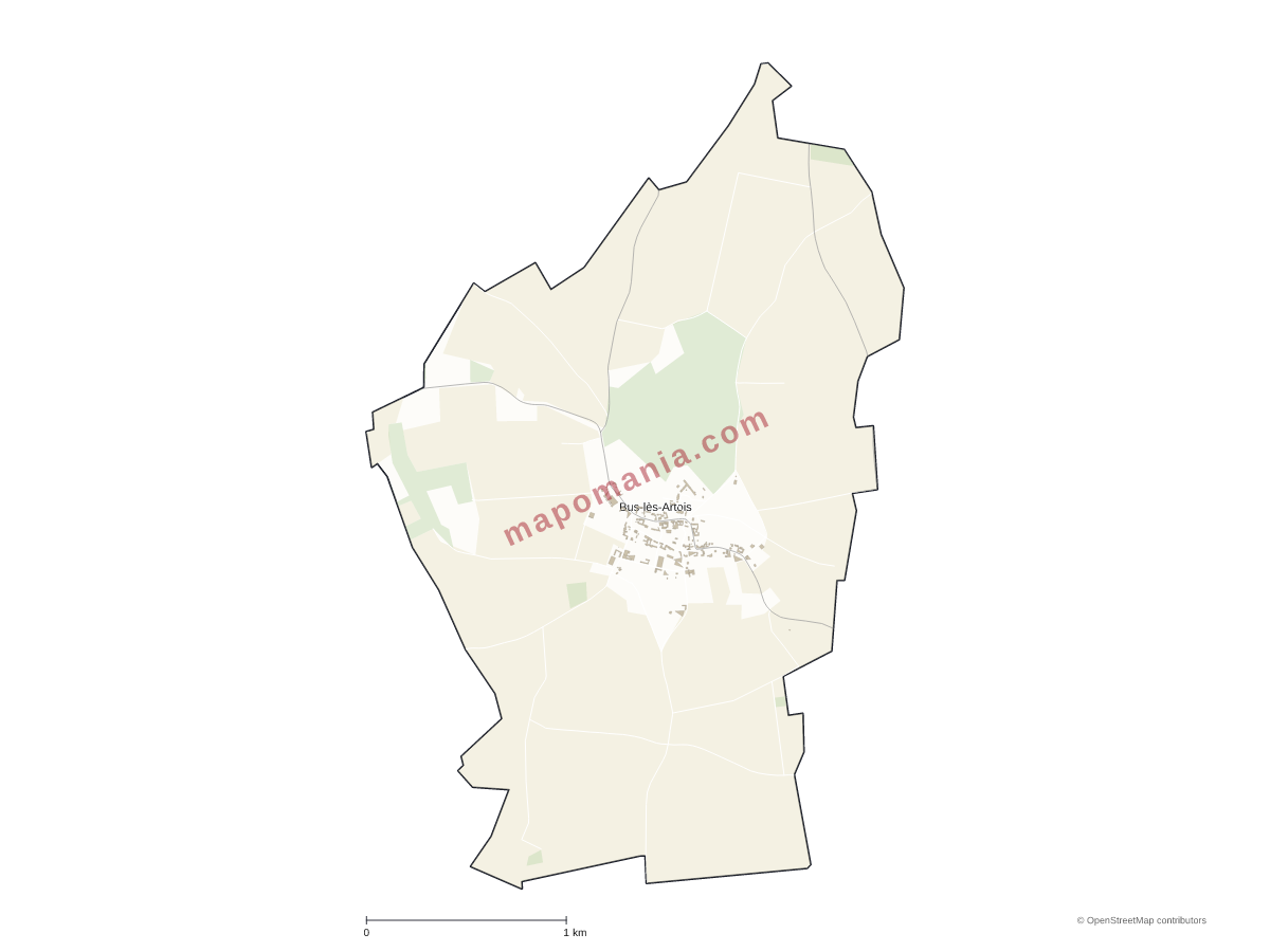 Carte de Bus-lès-Artois à personnaliser