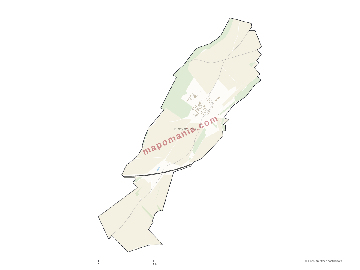 Carte de Bussy-lès-Poix à personnaliser