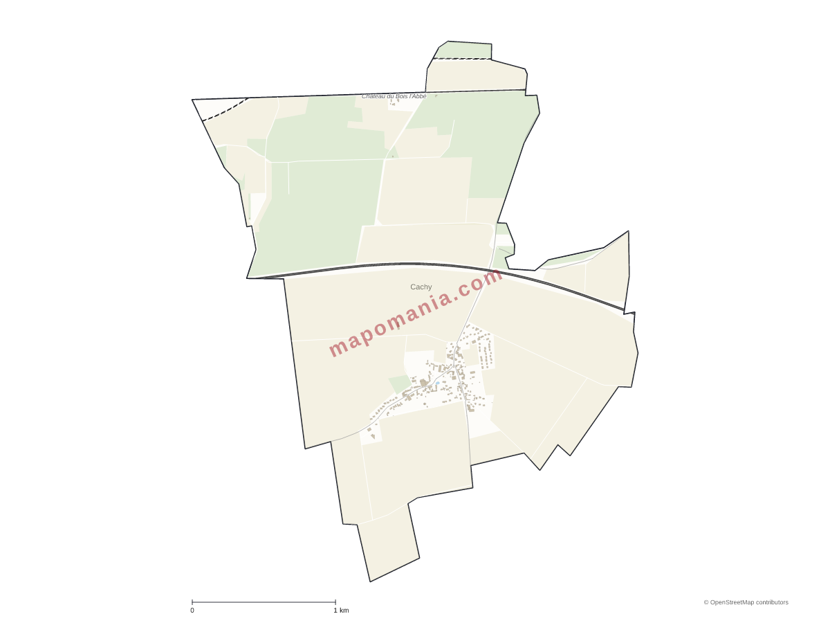 Carte de Cachy à personnaliser