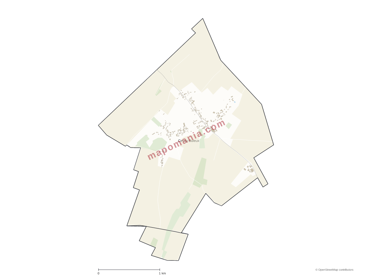 Carte de Cerisy-Buleux à personnaliser