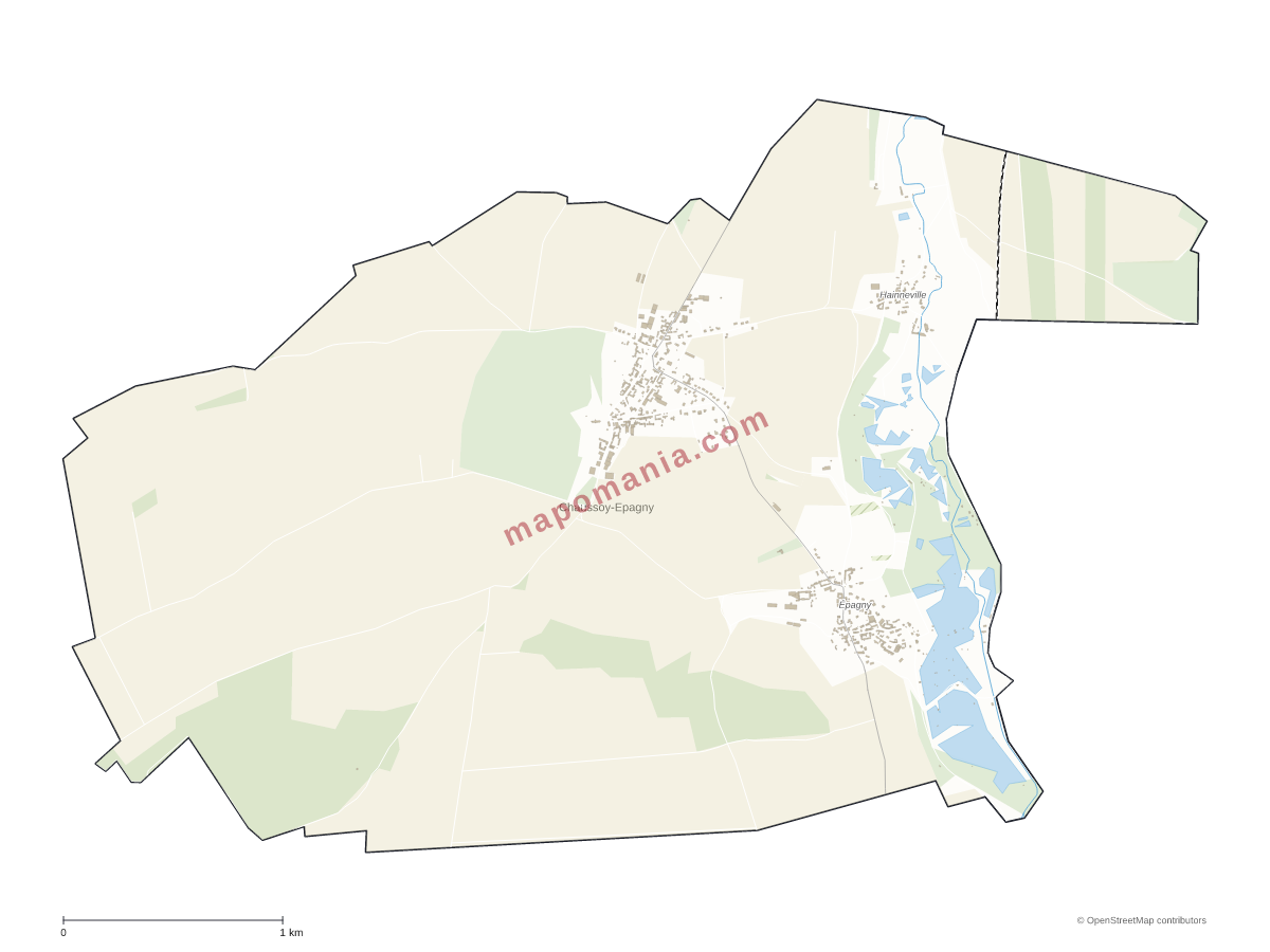 Carte de Chaussoy-Epagny à personnaliser