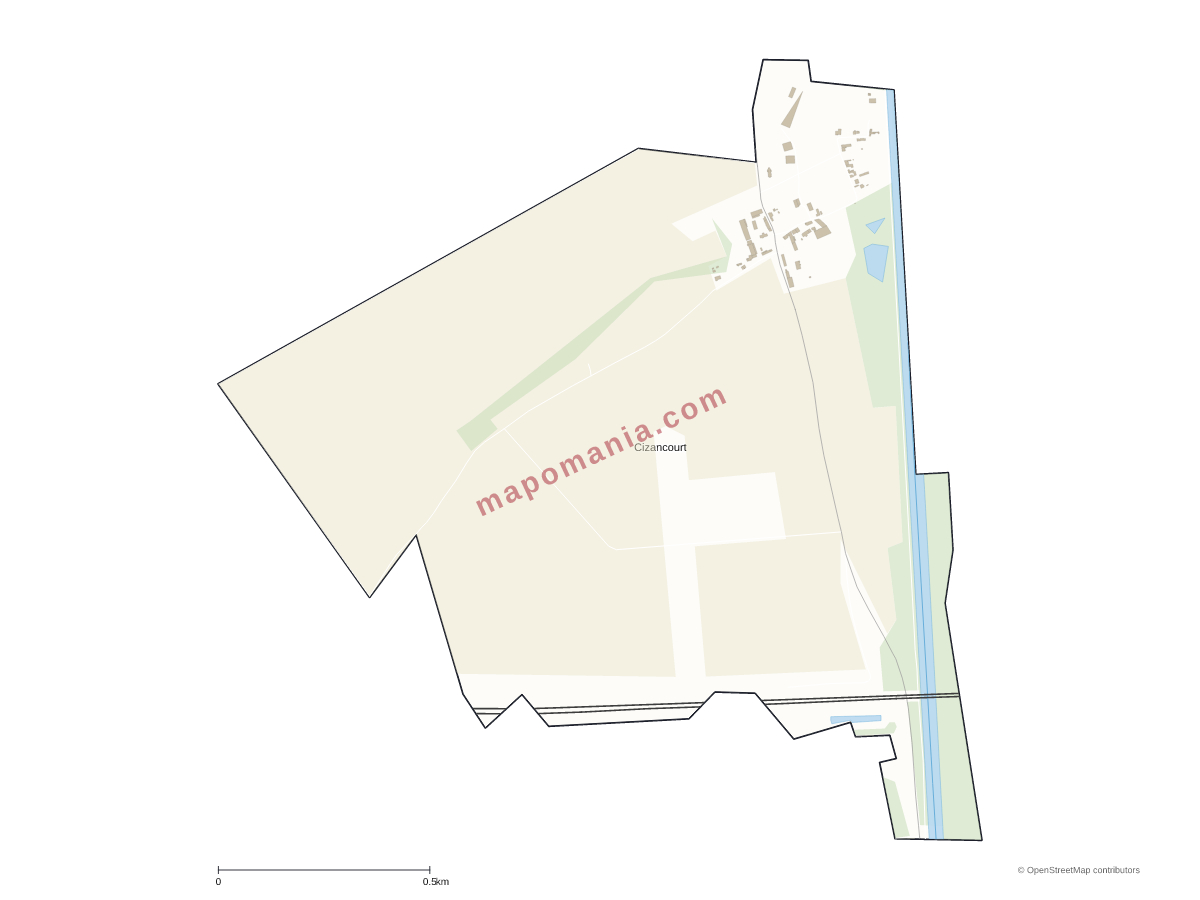 Carte de Cizancourt à personnaliser