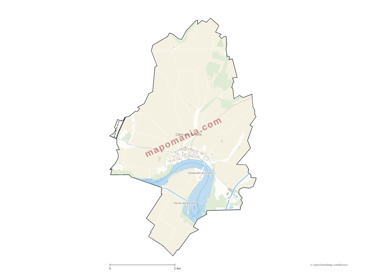 Carte de Cléry-sur-Somme à personnaliser