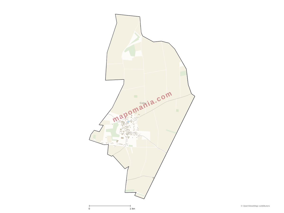 Carte de Coisy à personnaliser
