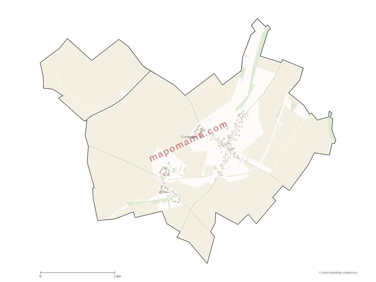 Carte de Conteville à personnaliser