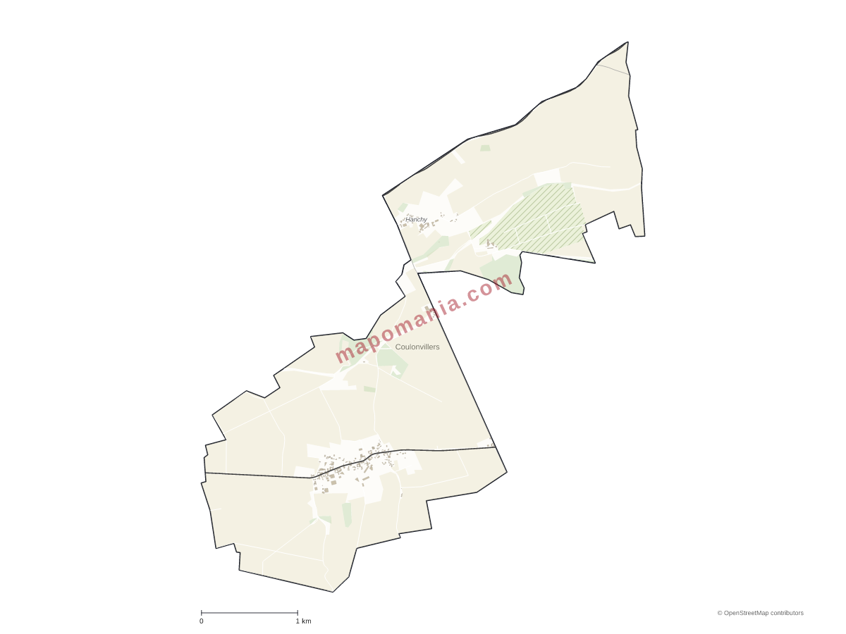 Carte de Coulonvillers à personnaliser
