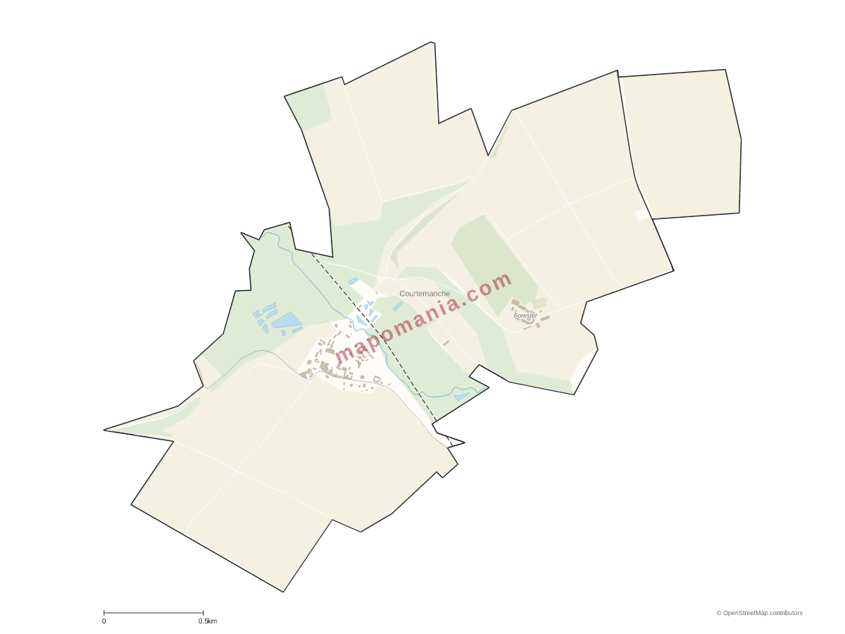 Carte de Courtemanche à personnaliser