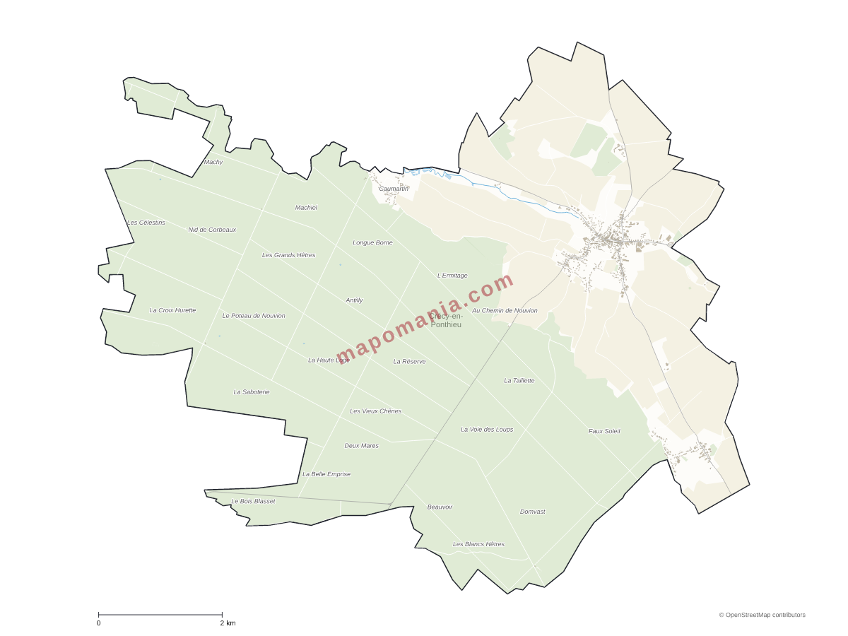 Carte de Crécy-en-Ponthieu à personnaliser