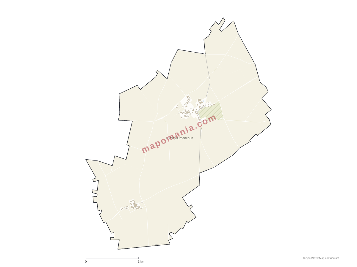 Carte de Cressy-Omencourt à personnaliser