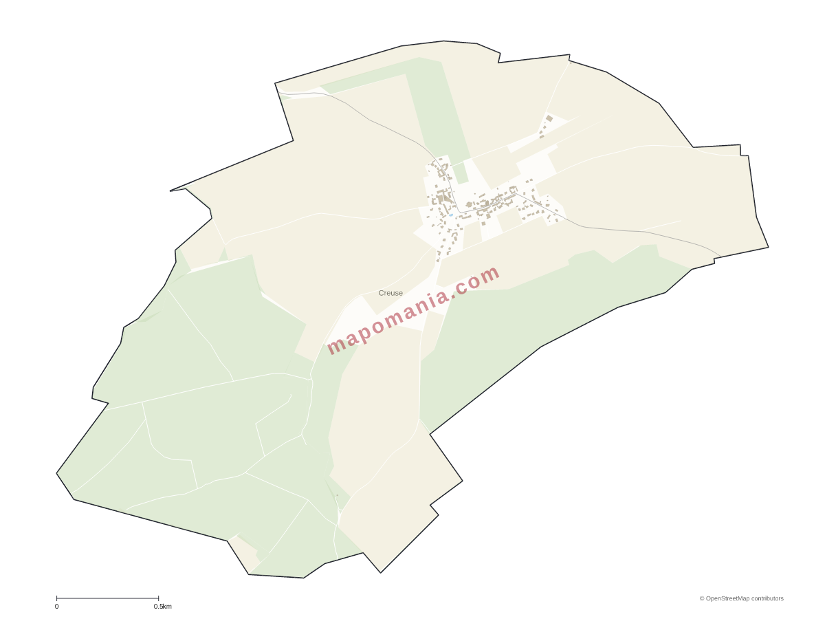 Carte de Creuse à personnaliser