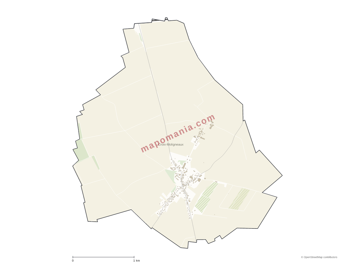 Carte de Croix-Moligneaux à personnaliser