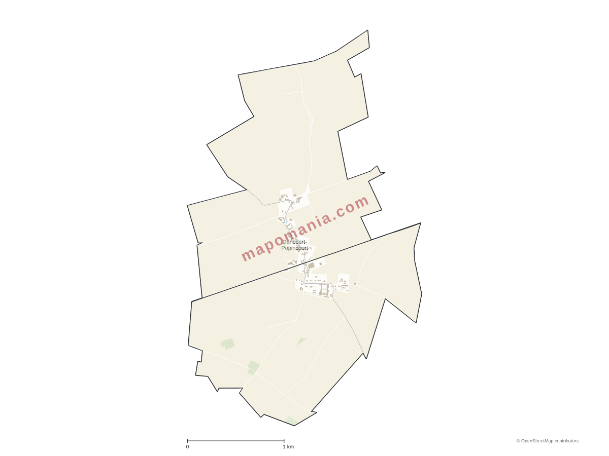 Carte de Dancourt-Popincourt à personnaliser