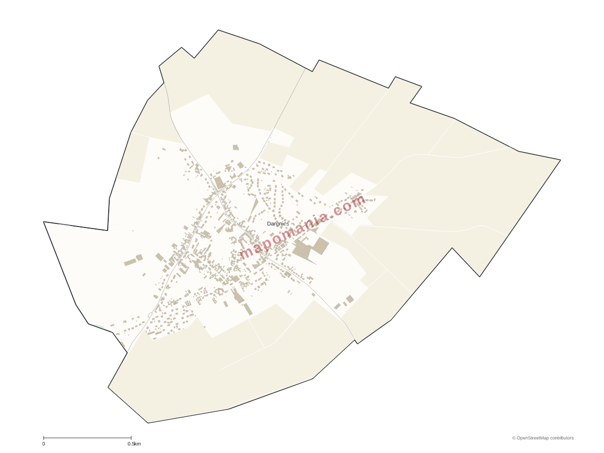 Carte de Dargnies à personnaliser