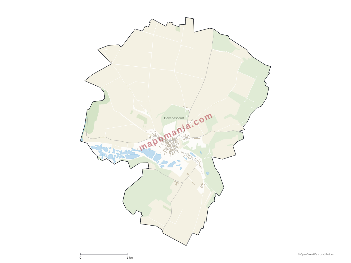 Carte de Davenescourt à personnaliser