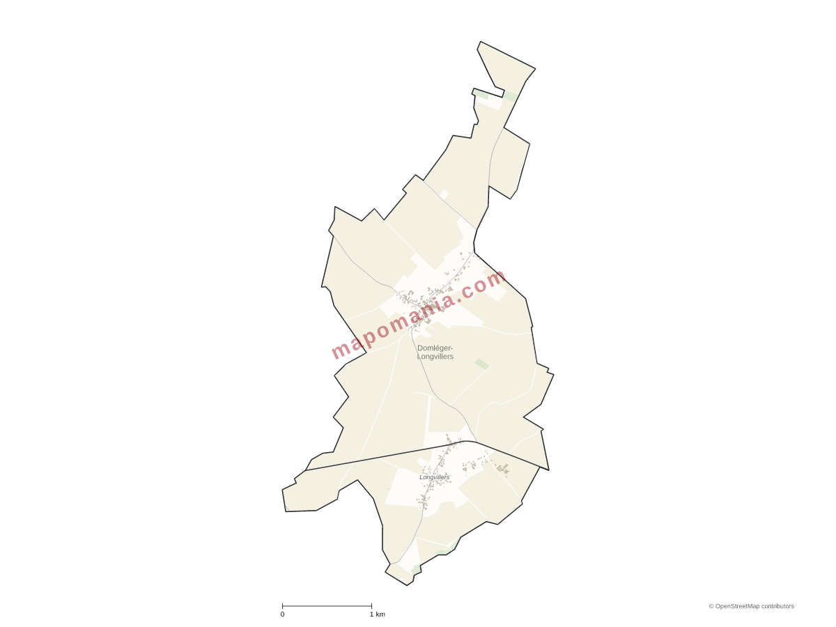 Carte de Domléger-Longvillers à personnaliser